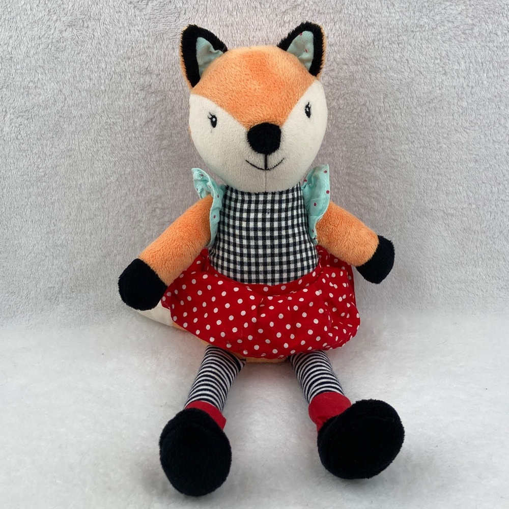 Mackenzie Childs Fiona Fox Doll in Orange, Red and Black - Soft Kids Toy 15”